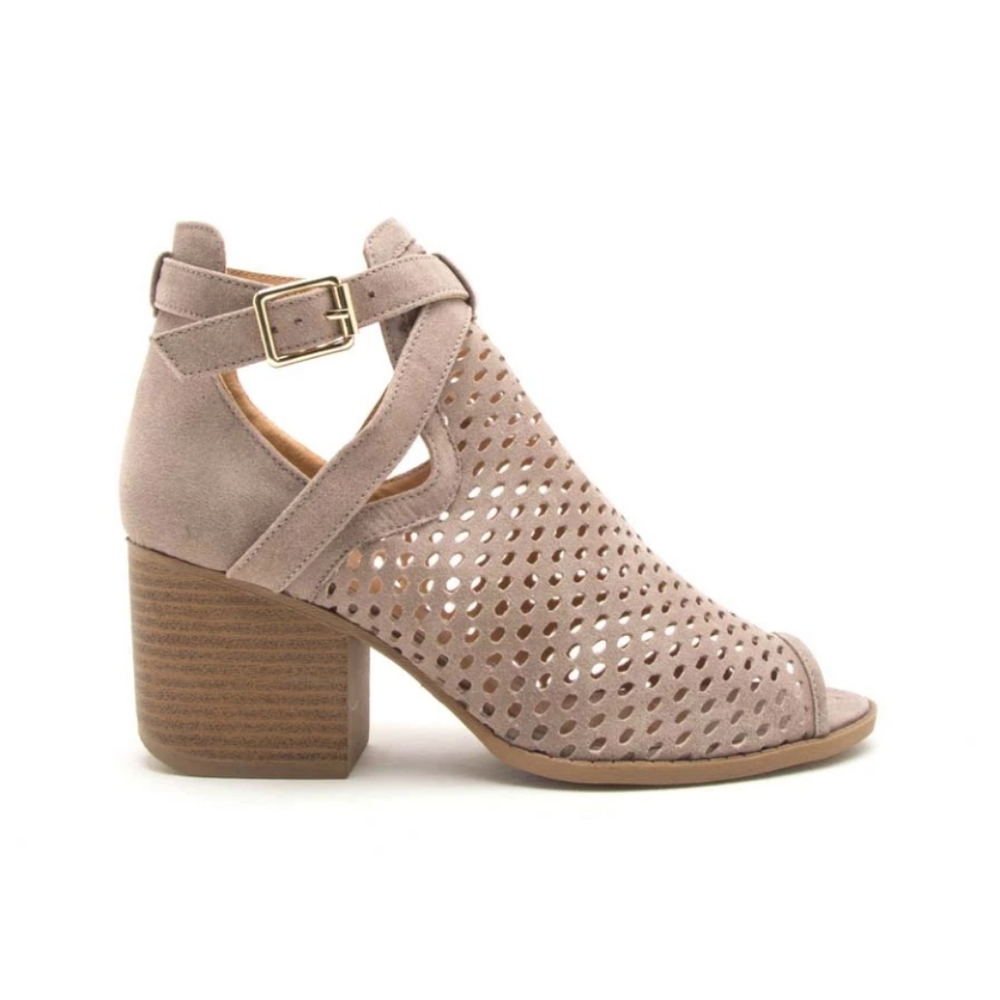 NWOT Peep Toe Booties in Color Taupe - Picture 2 of 10